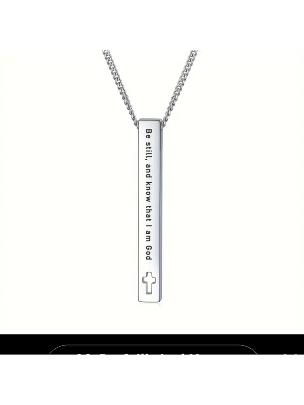 SCRIPTURE Bar NECKLACE Be still And Know I Am God